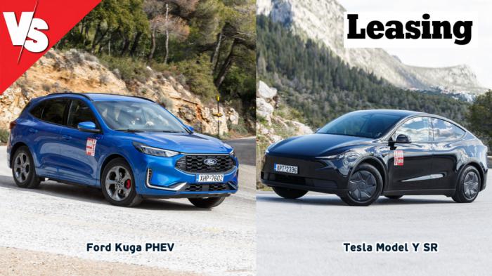 VS Ford Kuga PHEV vs Tesla Model Y | autotriti.gr